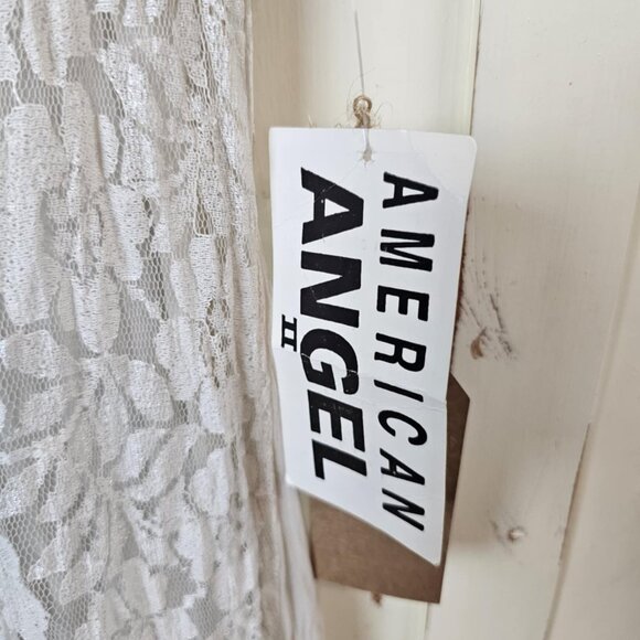 Vintage American Angel 1X White Lace Maxi Dress – Boho Cottagecore - Picture 4 of 10